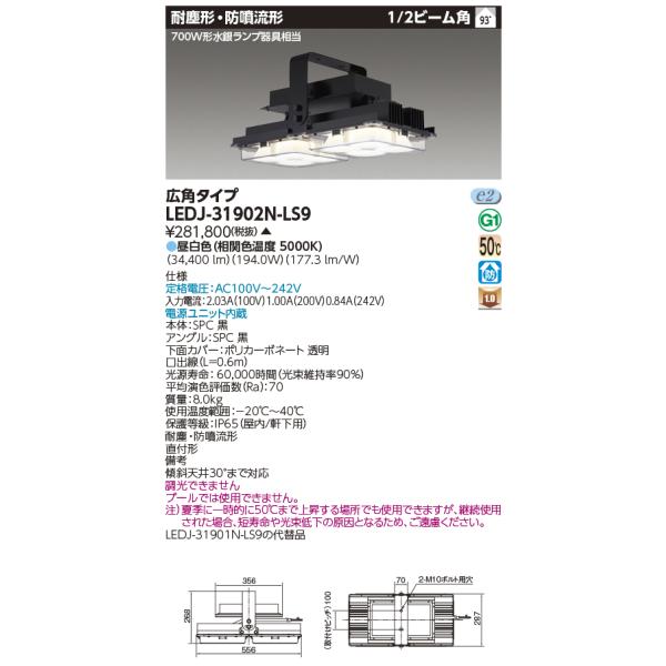 TOSHIBA 高天井 LED照明 LEDJ-10020N-DJ2 未使用品