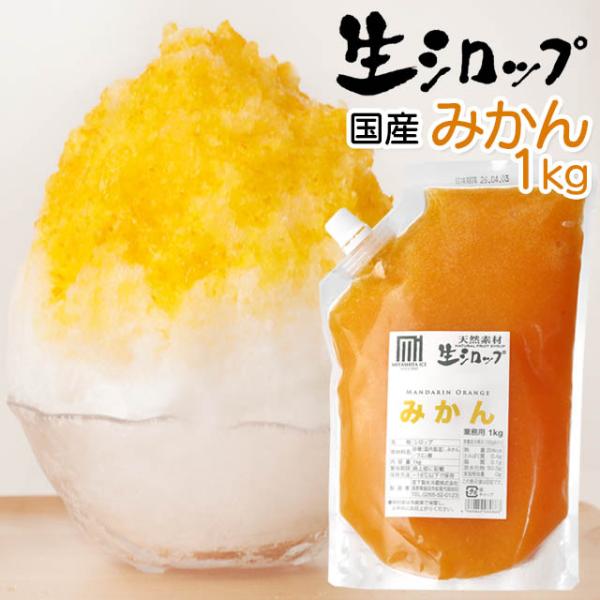 フルーツのかき氷シロップ 氷屋さんちの削氷 〔けずりひ〕 生シロップ 国産みかん　1kg 【冷凍】
