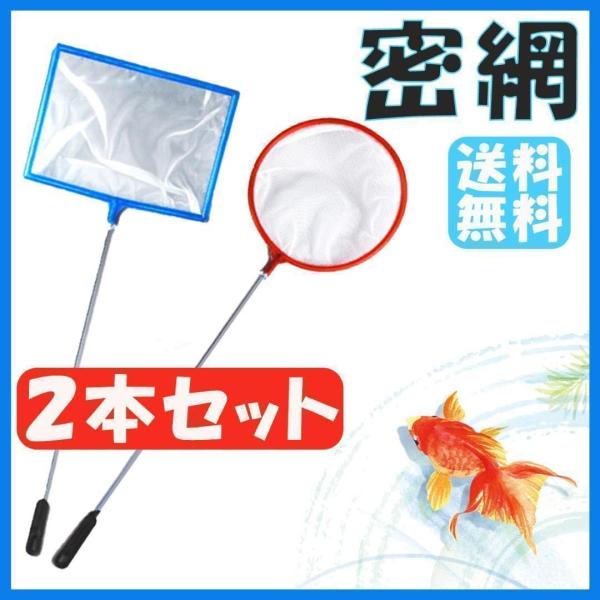 魚 網 ネット 水槽 掃除道具 フィッシュネット 密網 2本セット 魚