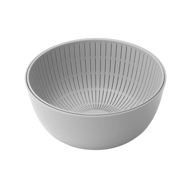 他サイト： 米とぎにも使えるザルとボウル Colander ＆ Bowl グレー ライクイット 4941860122708★の商品画像