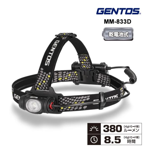 METAL MASTER 乾電池式 ヘッドライト・明るさ530ルーメンの10秒間Boostモード搭載・小型アルミヘッドライト・耐塵・防滴仕様(IP64準拠)＆2m落下耐久コンパクトアルミヘッドライト GENTOSヘッドライト ジェントス ブ...