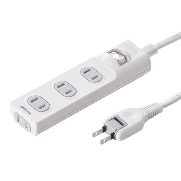 （まとめ買い）サンワサプライ 火災予防安全タップ 2P 4個口 5m ホワイト TAP-TSH45SWN 〔×3〕 【北海道・沖縄・離島配送不可】 SANWA SUPPLY（サンワサプライ） 火災予防安全タップ(2P・4個口