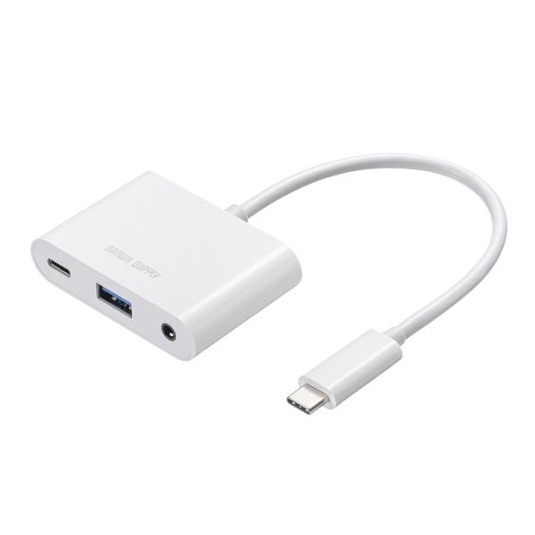 USB Type-Cハブ USB Type-C USB Aポート USB5Gbps 3.2 Gen1 対応 USB PD100W 3.5mm DAC搭載 USB-5TCPA23W サンワサプライ