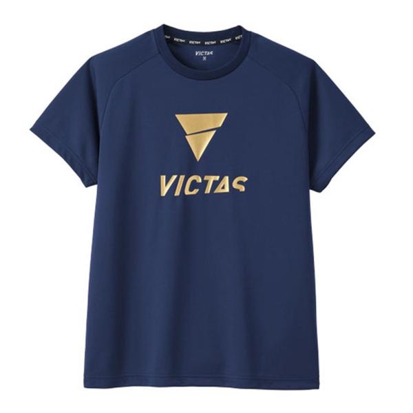 ヴィクタス 卓球ウェア シャツ ユニセックス Tシャツ 半袖 BLUE EDGE 15 victas 532610 NVY