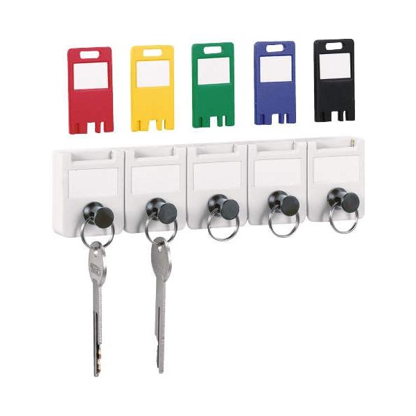 オフィス内の共用カギを誰が使用しているのか管理、把握できるキーハンガーです。カードキーを差し込むことでカギを取ることができます。カギ使用中はカードキーが常にキーハンガーに差し込まれているので、カギ使用者を把握できます。カードキーは全種共通で...