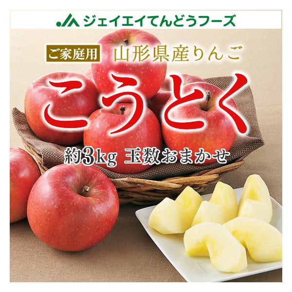 りんご 訳あり こうとく リンゴ 約3kg ご自宅用 山形県産 林檎 山形 10 
