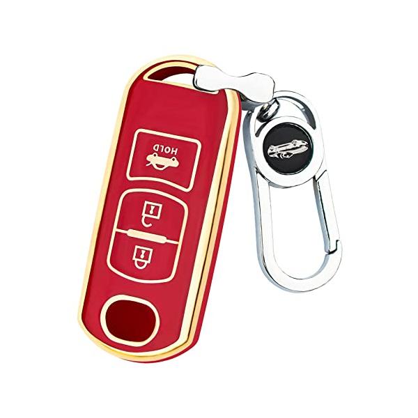 Hunesuruスマートキーケース マツダ適用CX-3,CX-4,CX-5,CX-7,CX-8アテンザDJデミオMPVアクセラアテンザセダンアテンザワゴンプレマ