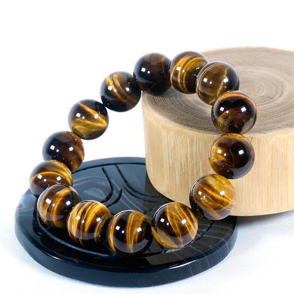 5A級 イエロータイガーアイ14mmブレスレット パワーストーン 天然石