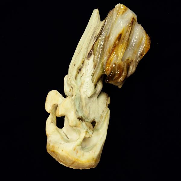 化石入り天然石　 置物 精霊の宿る天然石 樹化玉 樹化石 台座付1079g インテリアストーン 置物