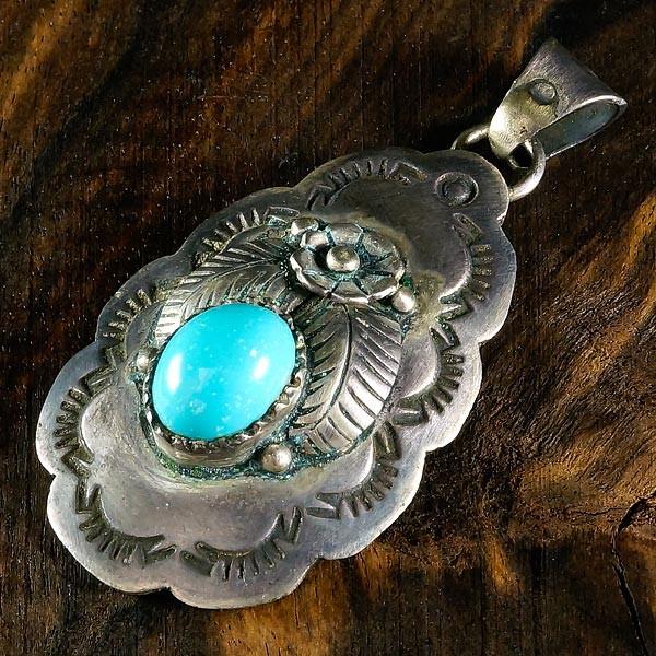 年末特価中　ターコイズ シルバーペンダント 12月誕生石 ナコザリ ターコイズ 50ct ペンダント Sterling Silver