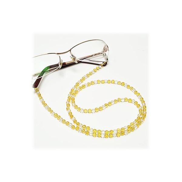 シトリン×水晶 メガネチェーン 眼鏡チェーン グラスコード 天然石