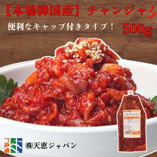 【本場韓国チャンジャ500g】スケソウダラ使用｜ご飯のお供・旨辛珍味・おつまみに｜キャップ付き容器