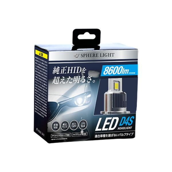LEDヘッドライトバルブ　D4S スフィアライト　純正交換用slgad4s060 tenkomori-0071_ten-slgad4s060