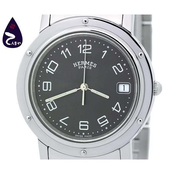 質shop天満屋 美品 エルメス クリッパー メンズ クオーツ Ss デイト ダークグレー文字盤 Cl6 710 Y3t1r 質shop天満屋 通販 Yahoo ショッピング
