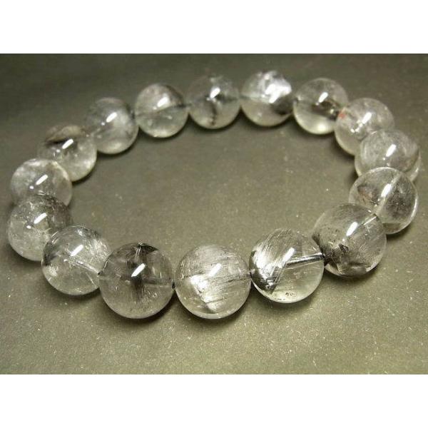 パワーストーン 天然石 大粒 プラチナルチル ルチルクォーツ 水晶 ブレスレット 13〜13.5mm PTRB86 【Felistone】