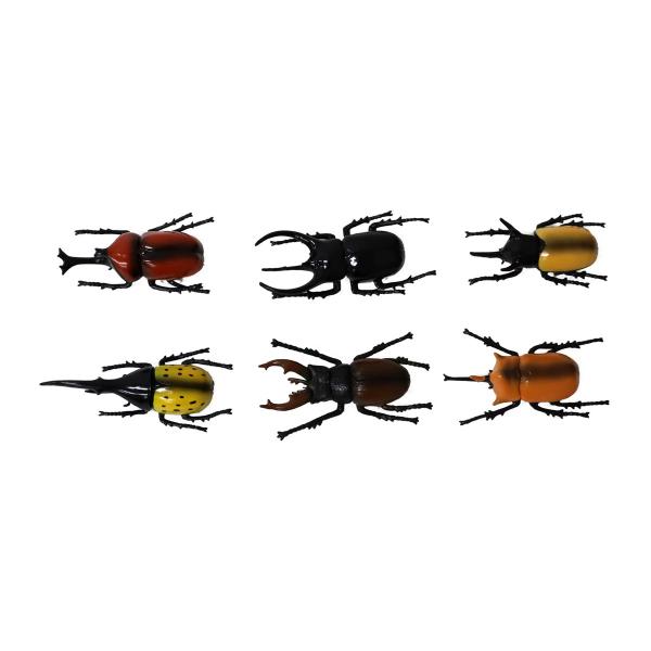 プルバック ミニカー 走れ! 昆虫の森 6種セット リアル フィギュア カブトムシ クワガタ 201-400