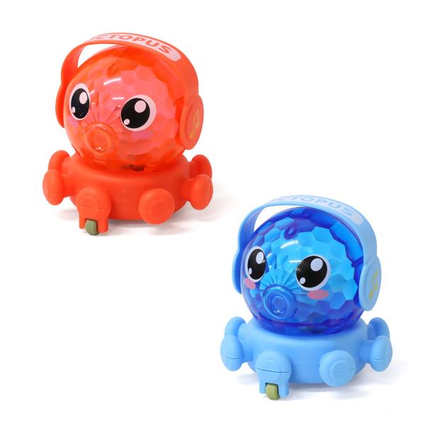 ピカピカひっぱりタコレーサー 1個 単品 選べる2色 光るおもちゃ たこ 車 ゼンマイ 玩具 乗り物  景品 お祭り 縁日 子供会 206-766