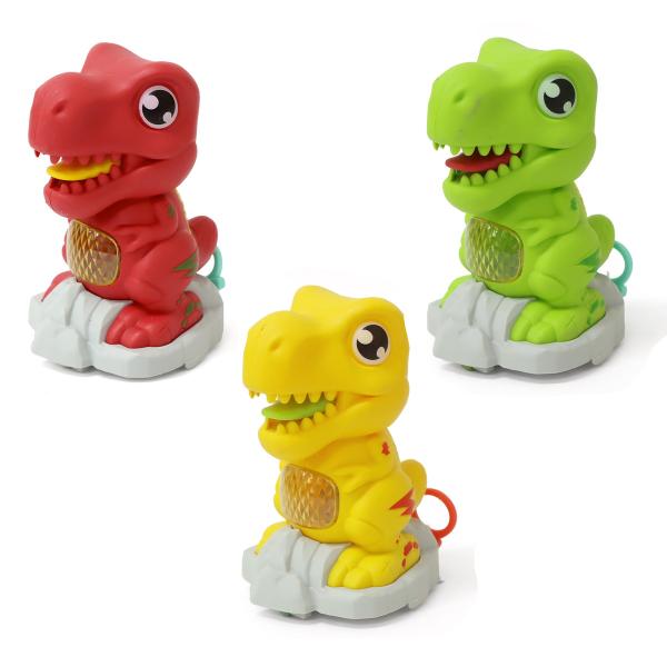 ピカピカひっぱり恐竜レーサー 1個 単品 選べる3色 光るおもちゃ ダイナソー 車 ゼンマイ 玩具 乗り物  景品 お祭り 縁日 子供会 206-767