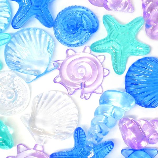 カラー宝石 おもちゃ クラッシュアイス シェル マリン 195pcs/1kg 宝石すくい 景品 子供 お祭り 縁日 506-295