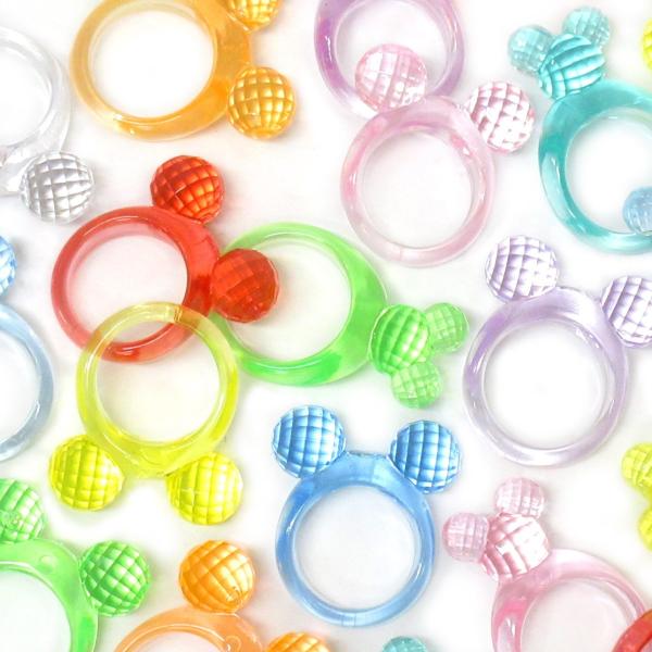 カラー宝石 おもちゃ クラッシュアイス マウスリング ミックス10カラー