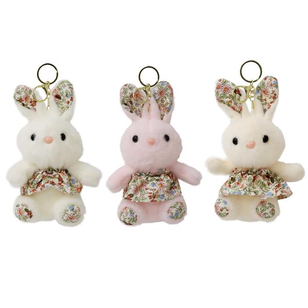 フラワーラビット キーホルダー うさぎ ぬいぐるみ ふわふわ手触り