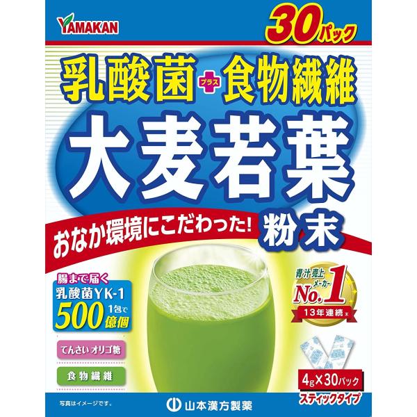 乳酸菌大麦若葉粉末 4GX30包 お徳用【山本漢方製薬株式会社】