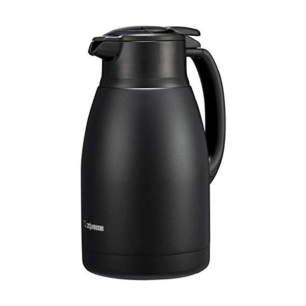 象印マホービン ステンレスポット 1.5L ポット 卓上 広口約6.5cm ステンレス真空2重まほうびん 保温・保冷 マットブラック SH-HC