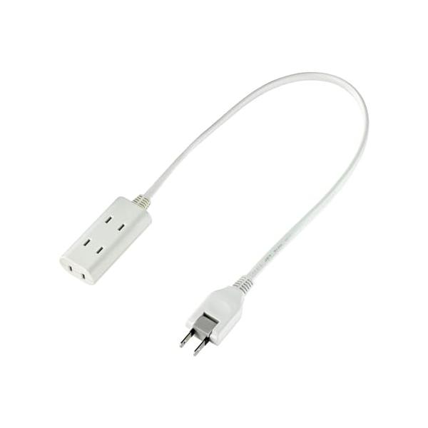 エルパ(ELPA) ちょっとコードタップ 旅行 コンセント 持ち運び 3個口 50ｃｍ 125V 15A スイングプラグ WB-CT305B(W