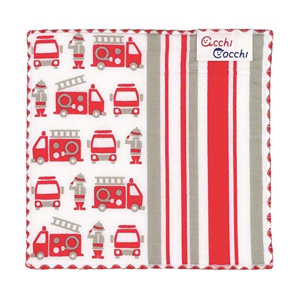 Miyamoto-Towel acchi cocchi 消防車 約15cm×15cm 子供ハンカチ 02752