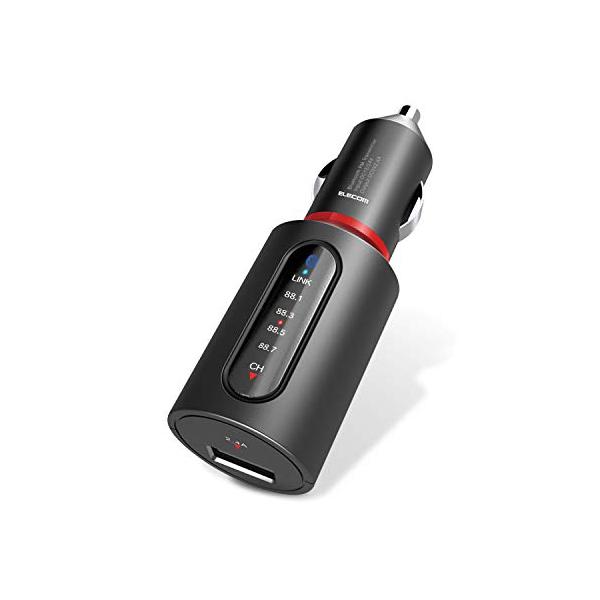 他サイト： エレコム FMトランスミッター/スマートフォン/Bluetooth/USBポート付/2.4A/ブラックの商品画像
