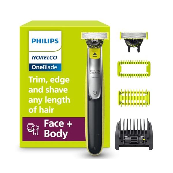 フィリップス Norelco OneBlade 360 フェイス+ボディ ハイブリッド 電動トリマー&シェーバー QP2834/70