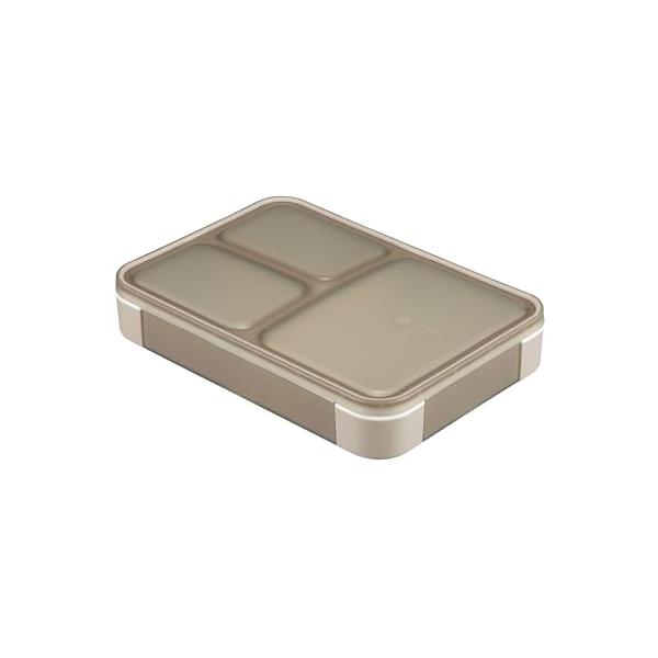 シービージャパン(CB JAPAN) フードマン 弁当箱 立てて運べる 薄型弁当箱 600ml [ 抗菌 ] グレーベージュ 汁漏れしにくい W