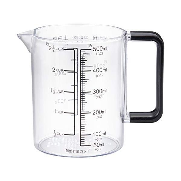 パール金属 日本製 耐熱 計量カップ 500ml 食洗機対応 BLACKS C-8622