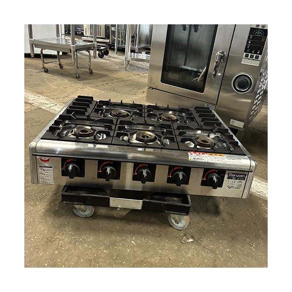 ガステーブルコンロ 5口 マルゼン M-825C プロパンガス 業務用 中古 