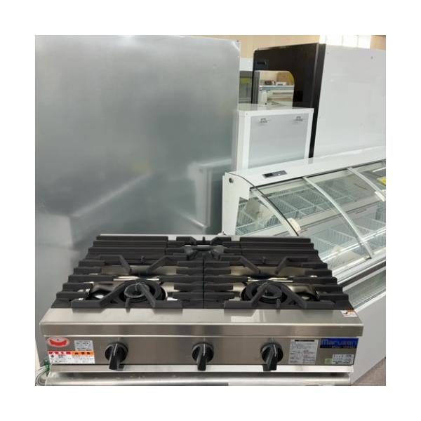 中古業務用ガスコンロ（三重）２台セット 業界最長1年保証】ガステーブルコンロ マルゼン RGC-096D プロパンガス