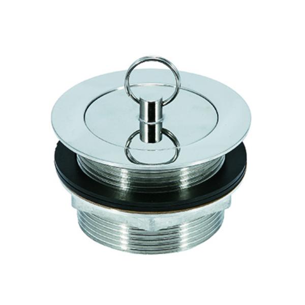 簡易蓋付の排水金具です。耐食性に優れたステンレス製です。【注意1】簡易蓋は構造上完全に水漏れを防ぐ事はできません。【注意2】ジャバラホース専用です。商品名：共栓 ステンレスロストワックス製 G2ネジ TO-184R/50A Φ78×H56m...