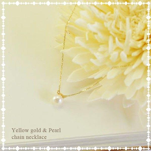 受注生産 10金ブランド K10イエローゴールド パールネックレス