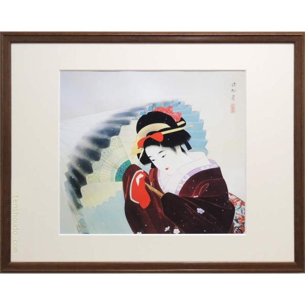 伊東深水 絵画 吹雪 【複製】【美術印刷】【巨匠】【変型特寸】