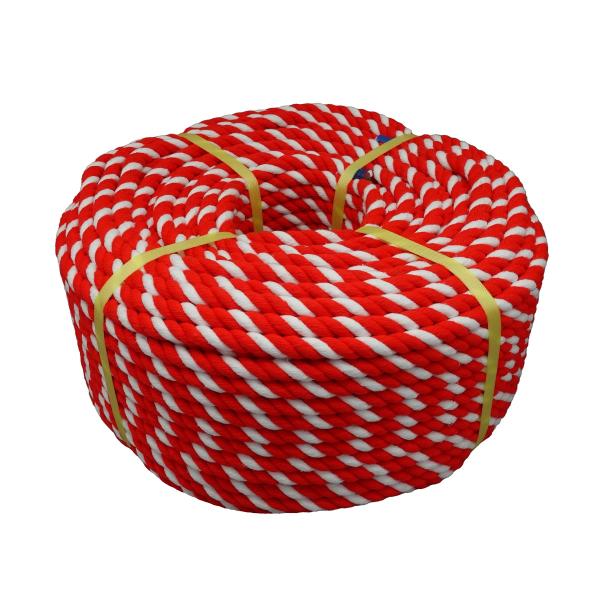 お祝い事やお祭りなどの催事などで紅白幕を懸垂するために使う１２ｍｍ径のロープになります。材質：アクリルサイズ：１２ｍｍ×１００ｍカラー：赤／白サイズはあくまでも目安であり、商品により多少の誤差が出ます。商品の仕様は予告なく変更する場合がござ...