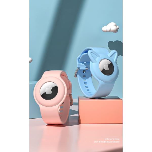 商品名:送料無料 AirTag用のケース エアタグカバー airtag用ホルダー AirTag用ケース エアタグ用ケース シンプルカラー 単色 子供用 キッズ 迷子防止 腕に 保護カバー シリコン 腕時計タイプ               ...