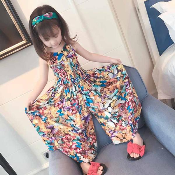 送料無料オールインワン 子供服 サロペット ワンピース ワイドパンツ ガウチョパンツ キッズ 子供 ジュニア シャーリング ワンピース プリント 蝶柄 Buyee 日本代购平台 产品购物网站大全 Buyee一站式代购 Bot Online