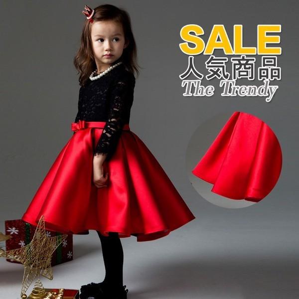 送料無料 ドレス 透かし感 長袖 ベルト クルーネック チュール チュチュワンピース キッズ 膝丈 クルーネック 女児 ピアノ 子供服 フォーマルド Supersport Tn