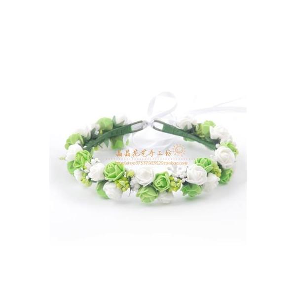 21色★ウェディング花冠【ヘッドドレス】花冠?髪飾り　ブライダル花かんむり　造花★ナチュラル?アクセサリー.花輪.ウエディング.結婚式.二次会.パーティー