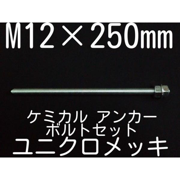 ケミカルボルト アンカーボルト ユニクロメッキ M12×250mm 寸切 ケミカルボルト アンカーボルト ユニクロメッキ M12×250mm 寸切
