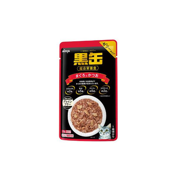アイシア（AIXIA） 黒缶パウチ まぐろとかつお 70g 猫パウチ ウエット