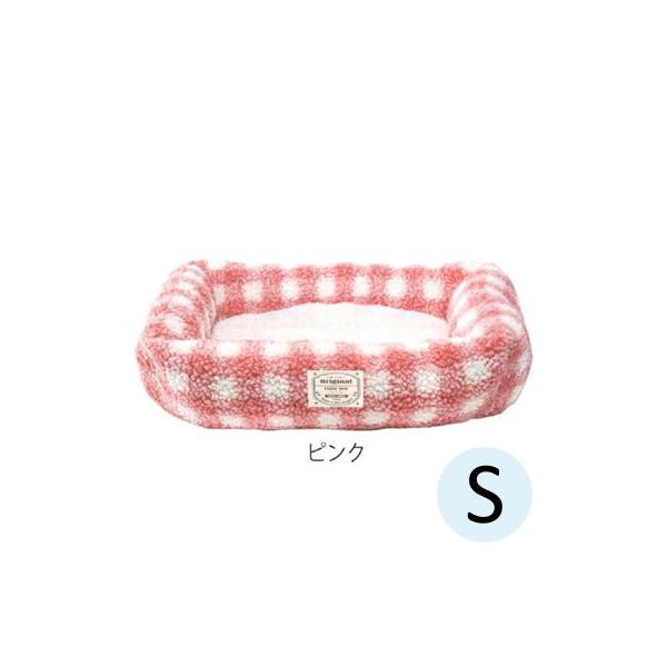 ・角があるのでお部屋の角やケージの中でも使いやすい・寝返りしやすく睡眠快適！・クッションは取り外し可能なのでお手入れも楽々◎「色：ピンク【製品仕上がりサイズ】Sサイズ：奥行38cm×幅50cm×高さ16cm※多少の誤差生じます。パッケージ等...
