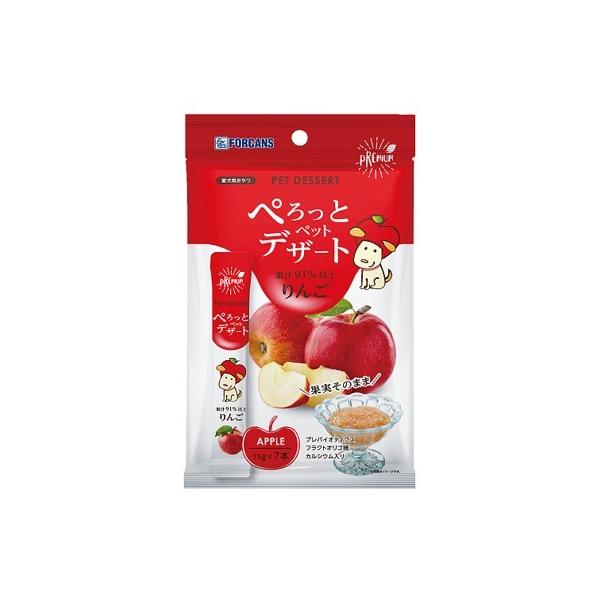 他サイト： クロネコゆうパケット送料無料　フォーキャンス　ぺろっとデザート　りんご　15ｇ×7本　犬用　おやつ　ピューレタイプの商品画像