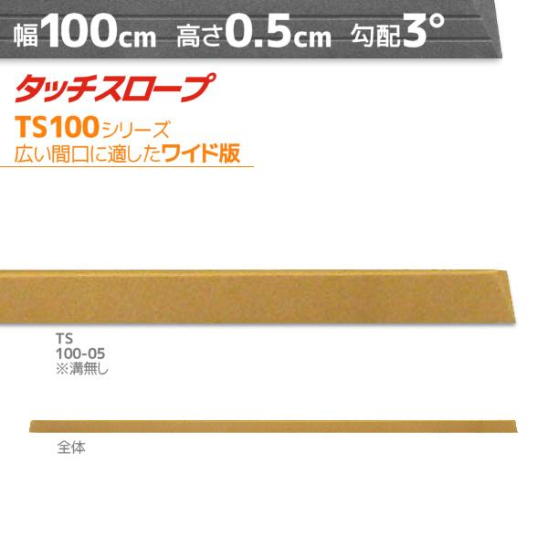 シンエイテクノ■タッチスロープ TS100-05■■仕様■ [高さ]　　0.5cm [奥行]　　6cm [有効幅]　98cm [勾配]　　3度 [溝  ]    - 本　※本サイズに滑り止め用の溝はございません [幅  ]    100cm...
