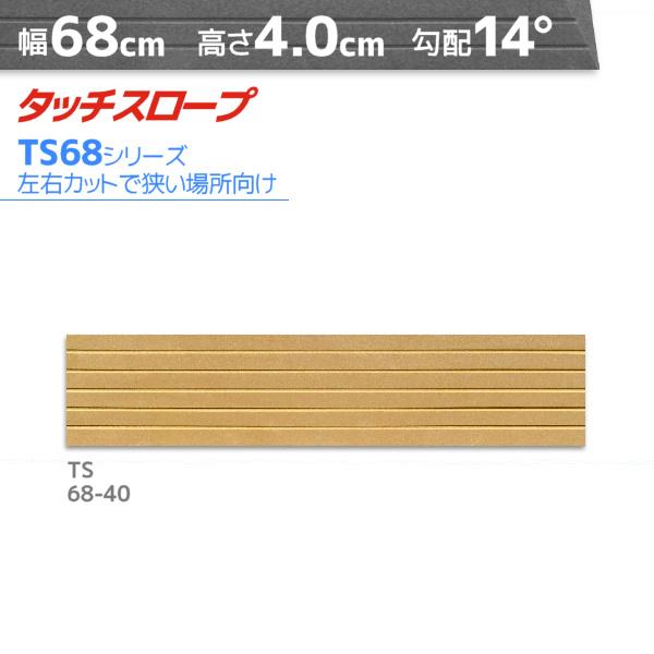 シンエイテクノ■タッチスロープ68 TS68-40■  [高さ(cm)]4.0  [奥行(cm)]15.5  [勾配(度数)]14  [溝(本数)]5  [幅(cm)]68[ 簡単設置 かんたん お手軽 バリアフリー つまずき予防 すべり止...