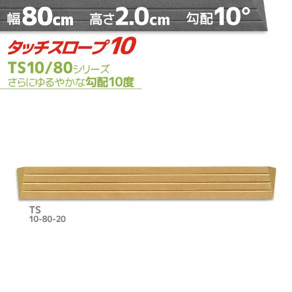シンエイテクノ■タッチスロープ10 TS10-80-20■  [高さ(cm)]2.0  [奥行(cm)]10.0  [幅(cm)]80  [有効幅(cm)]74  [勾配(度数)]10  [溝(本数)]3[ 簡単設置 かんたん バリアフリー...